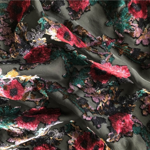 🖤🥀 VTG Floral Burnout Velvet Dress - Picture 4 of 4